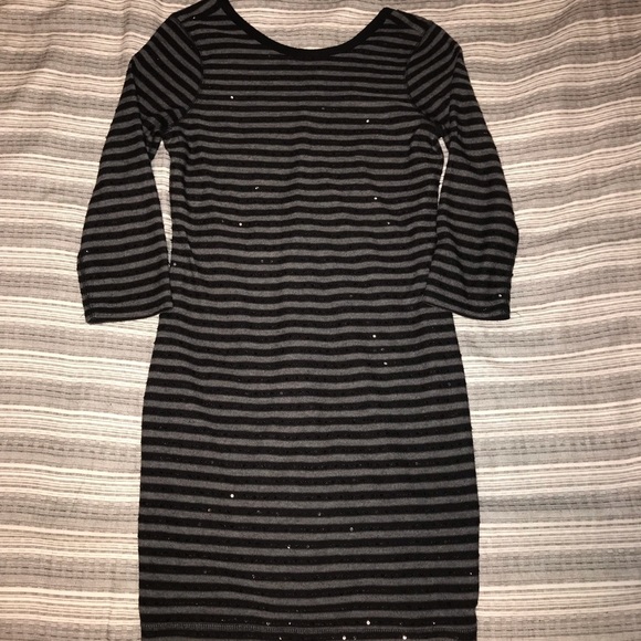 Express Stripped dress with sequins - Picture 1 of 3